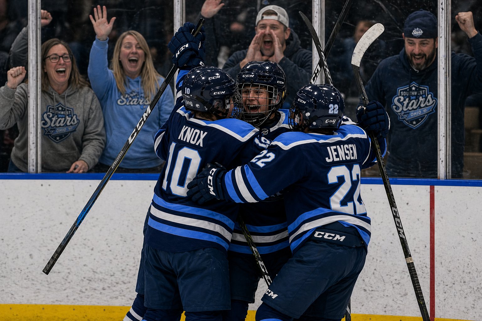 Stars players celebrating